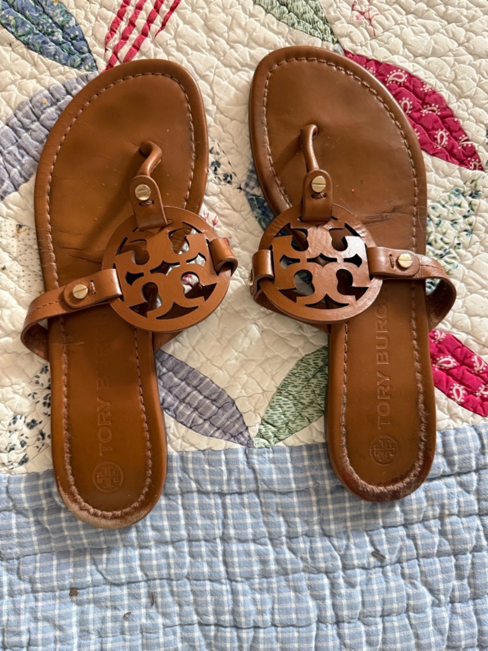 Tory Burch Brown Leather Miller Sandals
